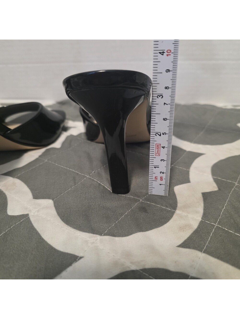 Nine West Disko Black Patent Dress Slide Sandals Mules Women's Sz 5 New - Picture 4 of 8